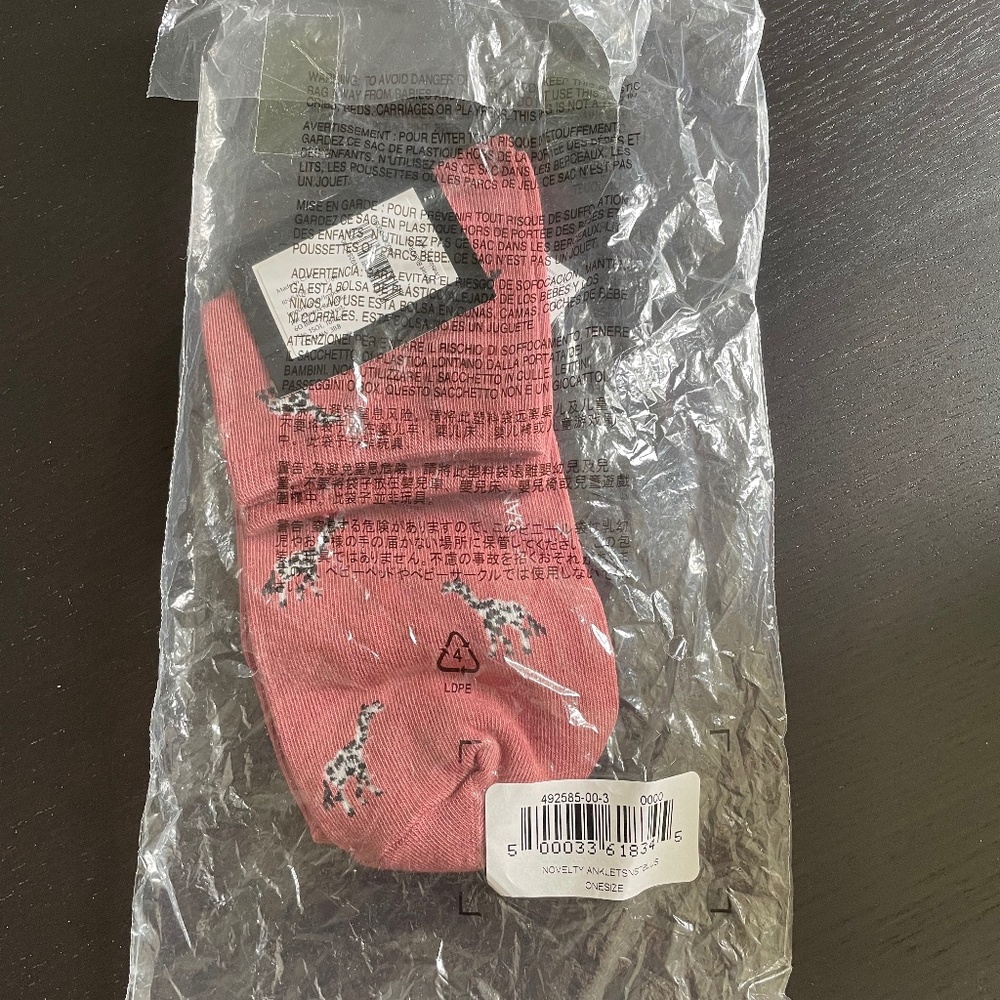 Pink Socks with Giraffes Banana Repubic